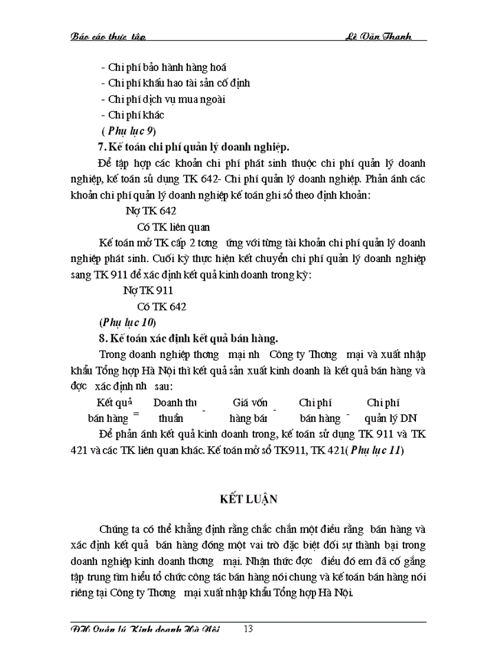 image for page Tổ chức công tác kế toán bán hàng và xác định kết quả bán hàng tại Công ty Thương mại và xuất nhập khẩu Tổng hợp Hà Nội