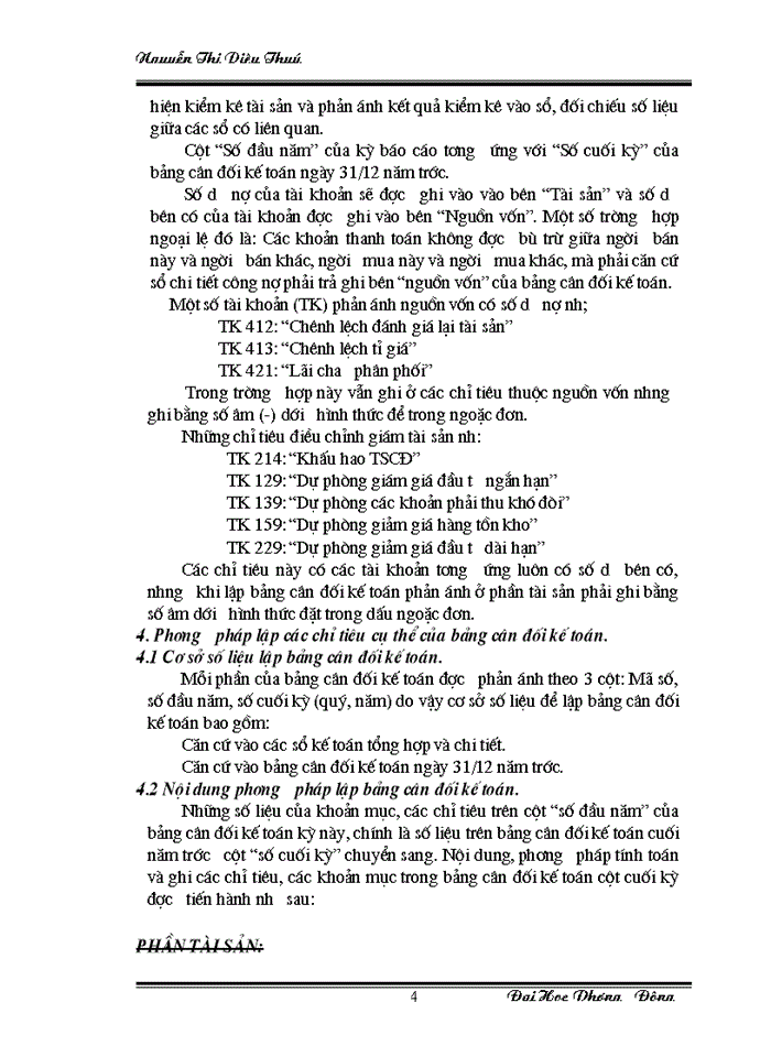 Nội dung phương pháp lập bảng cân đối kế toán và báo cáo kqhđkd ở công ty cổ phần gốm xây dựng từ sơn