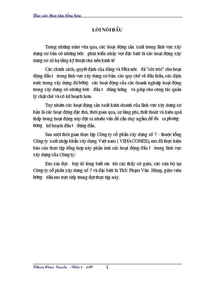 image for page Báo cáo thực tập Công ty xuất nhập khẩu xây dựng Việt nam ( VINACONEX)