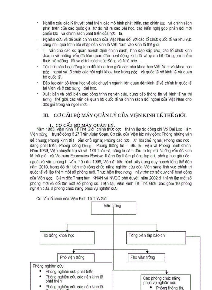 ra các giải pháp và kiến nghị nhằm nâng cao hiệu quả hoạt động của Viện Kinh Tế Thế Giới