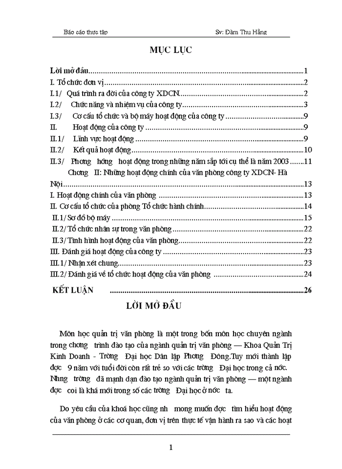 image for page Những hoạt động chính của văn phòng công ty XDCN- Hà Nội