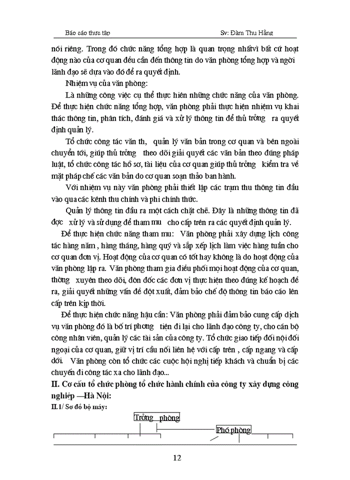 image for page Những hoạt động chính của văn phòng công ty XDCN- Hà Nội