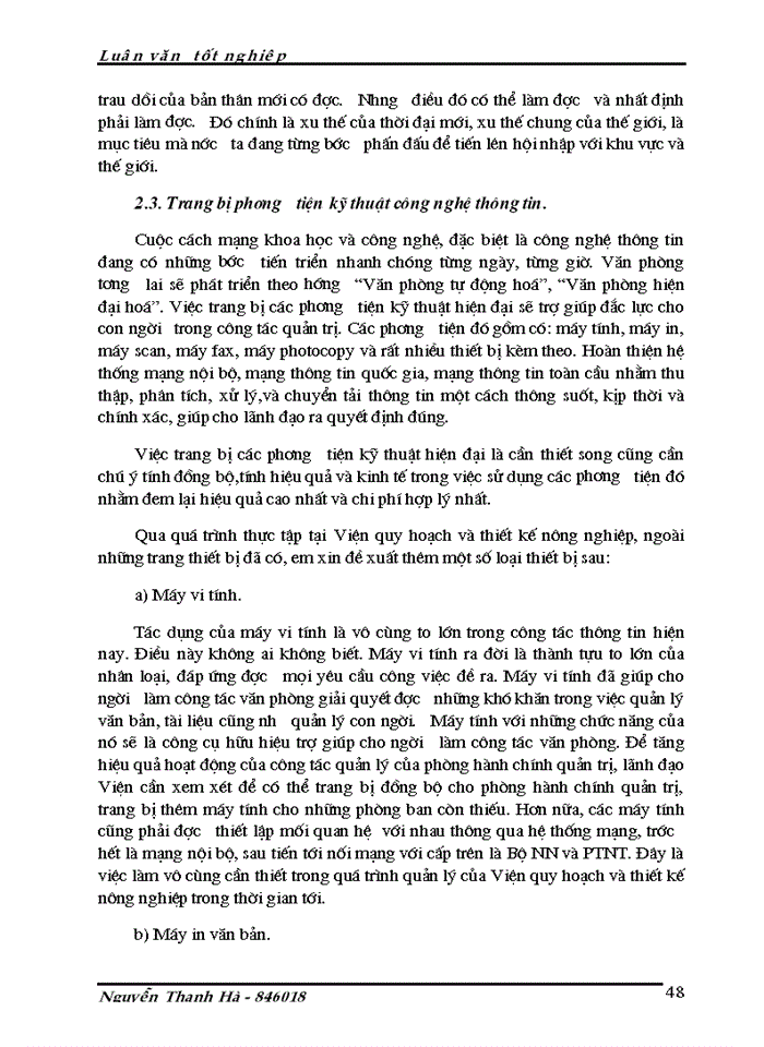 image for page Ứng dụng công nghệ thông tin trong công tác văn phòng của Viện quy hoạch và thiết kế nông nghiệp
