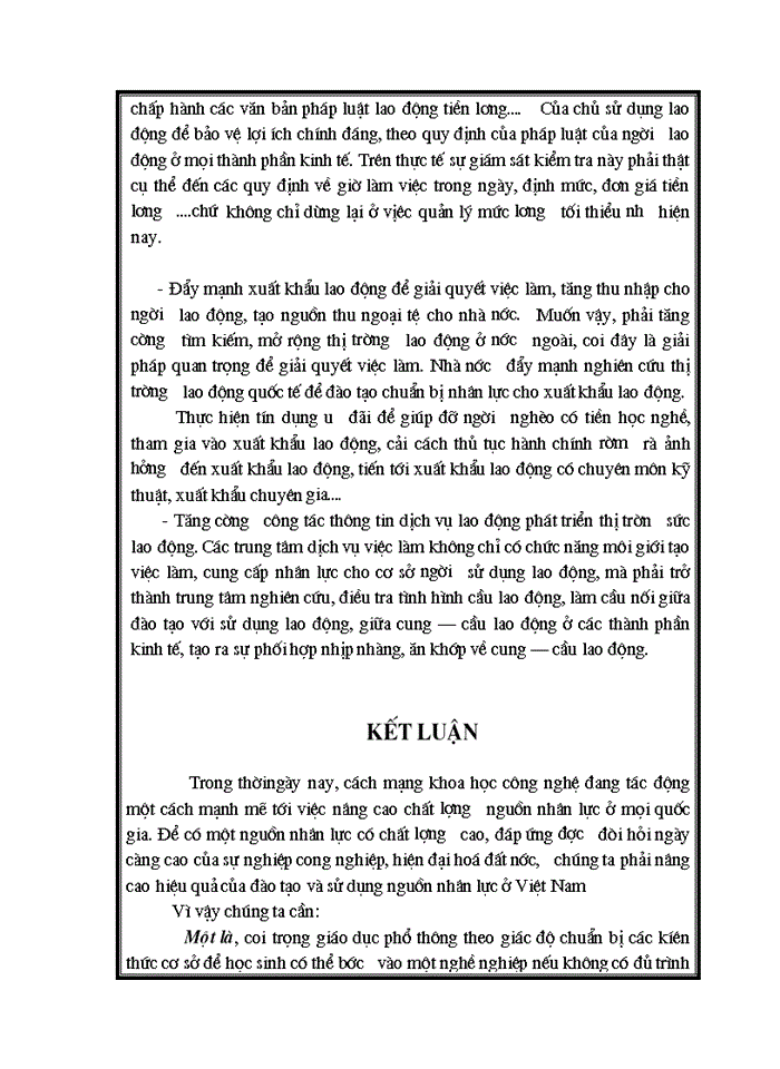 image for page Thực trạng và giải pháp để nâng cao hiệu quả của đào tạo và sử dụng nguồn nhân lực phục vụ cho sự nghiệp công nghiệp hóa và hiện đại hóa ở việt nam