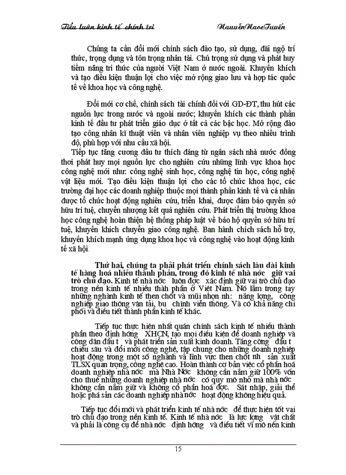 image for page Tăng cường vai trò lãnh đạo của Đảng, nâng cao vai trò năng lực quản lí của nhà nước.