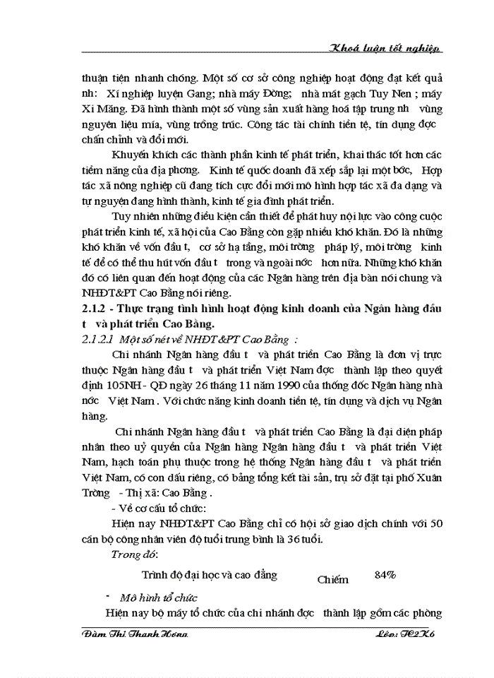 image for page Một số vấn đề về Thanh toán không dùng tiền mặt tại NHĐT&PT Cao Bằng - Thực trạng và giải pháp