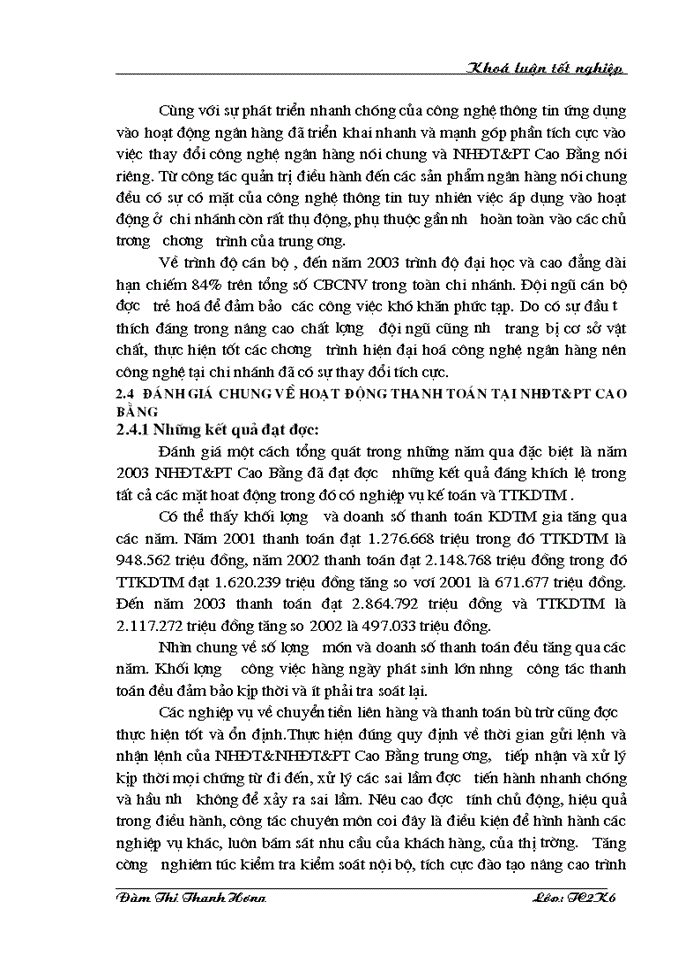 image for page Một số vấn đề về Thanh toán không dùng tiền mặt tại NHĐT&PT Cao Bằng - Thực trạng và giải pháp