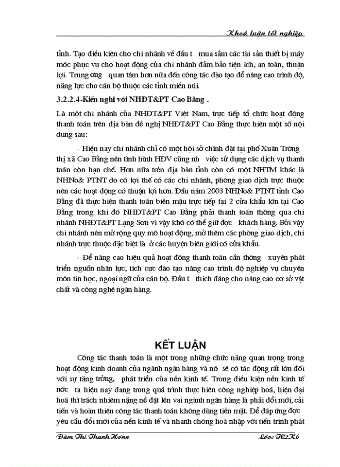 image for page Một số vấn đề về Thanh toán không dùng tiền mặt tại NHĐT&PT Cao Bằng - Thực trạng và giải pháp