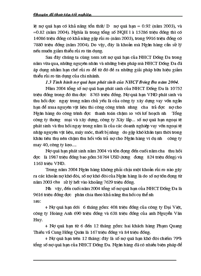 image for page Một số giải pháp hạn chế rủi ro an toàn tín dụng đối với kinh tế ngoài quốc doanh tại Ngân hàng công thương Đống Đa