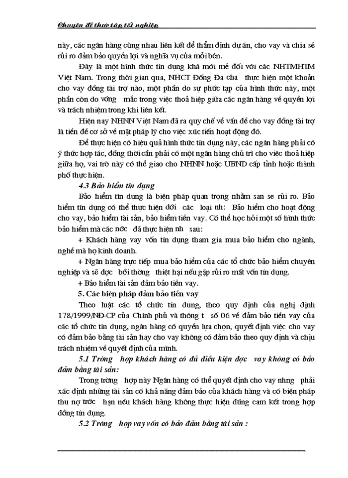 image for page Một số giải pháp hạn chế rủi ro an toàn tín dụng đối với kinh tế ngoài quốc doanh tại Ngân hàng công thương Đống Đa