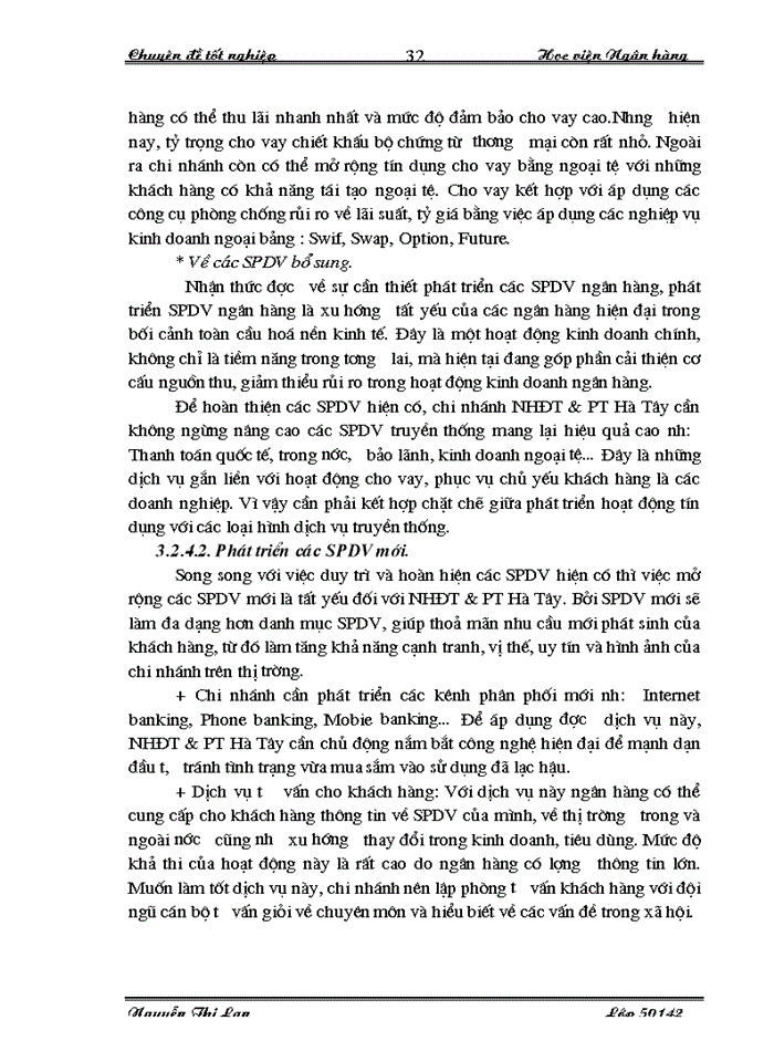 image for page Giải pháp phát triển sản phẩm dịch vụ tại NHĐT & PT Hà Tây