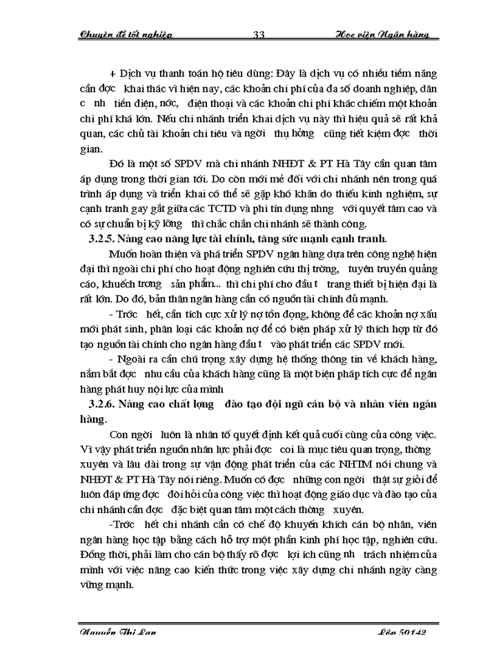 image for page Giải pháp phát triển sản phẩm dịch vụ tại NHĐT & PT Hà Tây