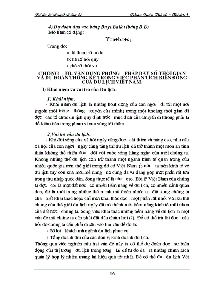 image for page Dãy số thời gian trong việc phân tích và dự đoán thống kê về Du Lịch