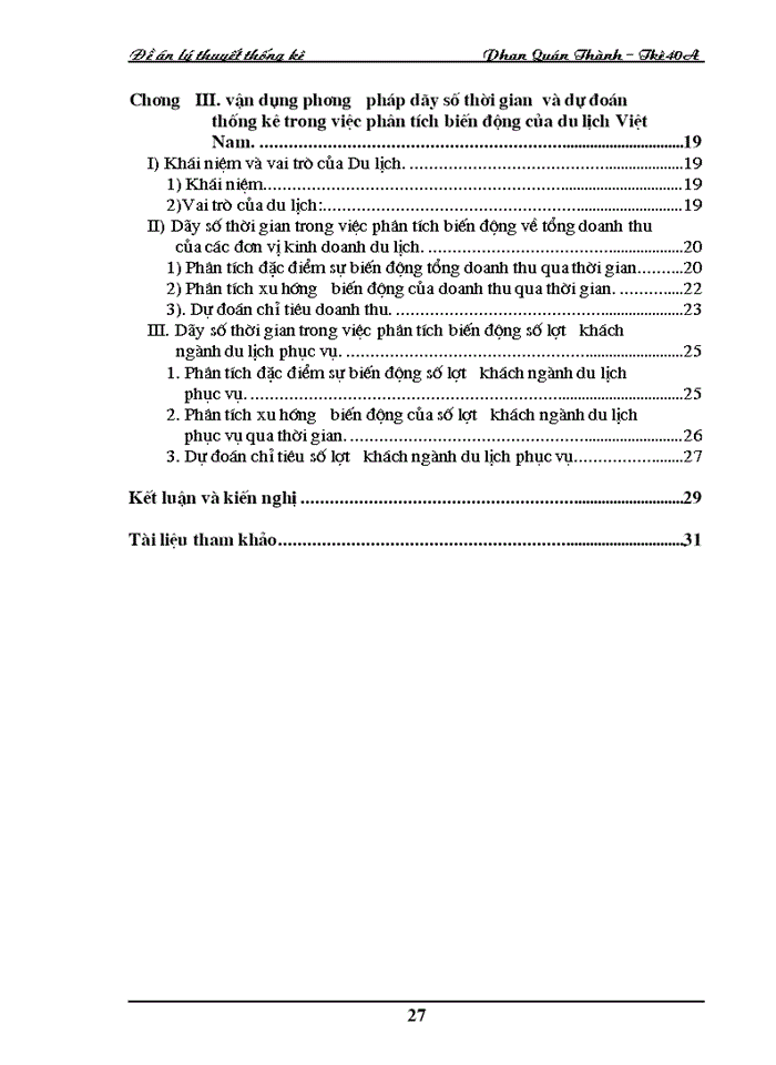 image for page Dãy số thời gian trong việc phân tích và dự đoán thống kê về Du Lịch