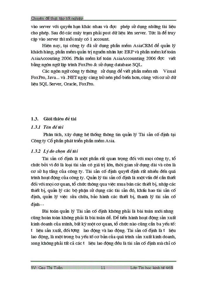 image for page Phân tích, thiết kế phần mềm quản lý Tài sản cố định tại công ty.