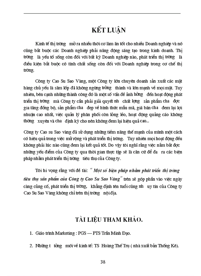 image for page Một số biện pháp nhằm phát triển thị trường tiêu thụ sản phẩm của Công ty Cao Su Sao Vàng