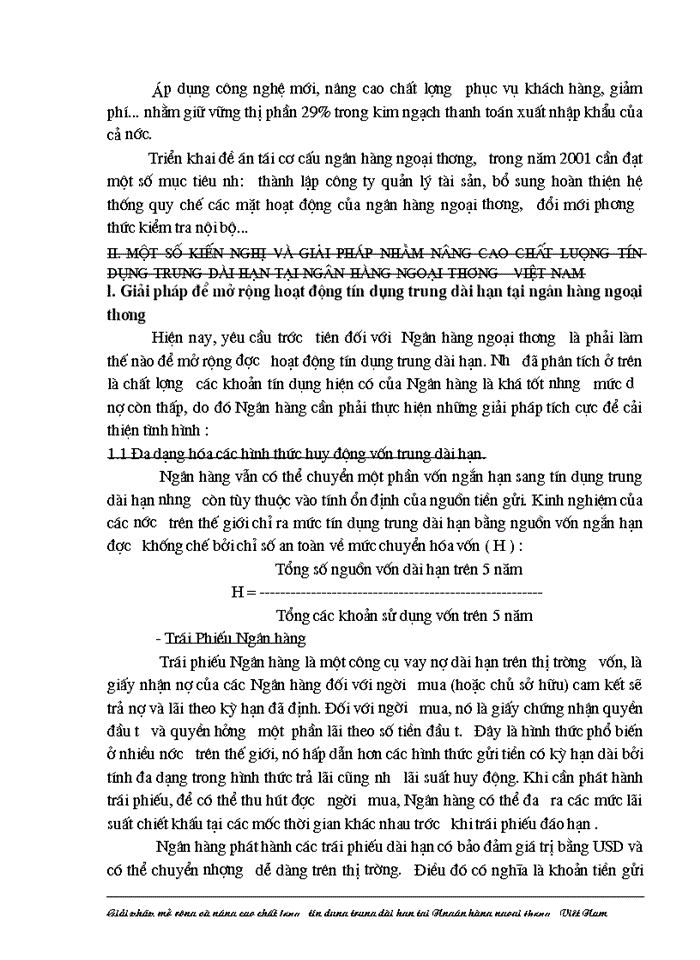 image for page Giải pháp nhằm nâng cao chất lượng tín dụng trung dài hạn tại Ngân hàng Ngoại thương Việt Nam