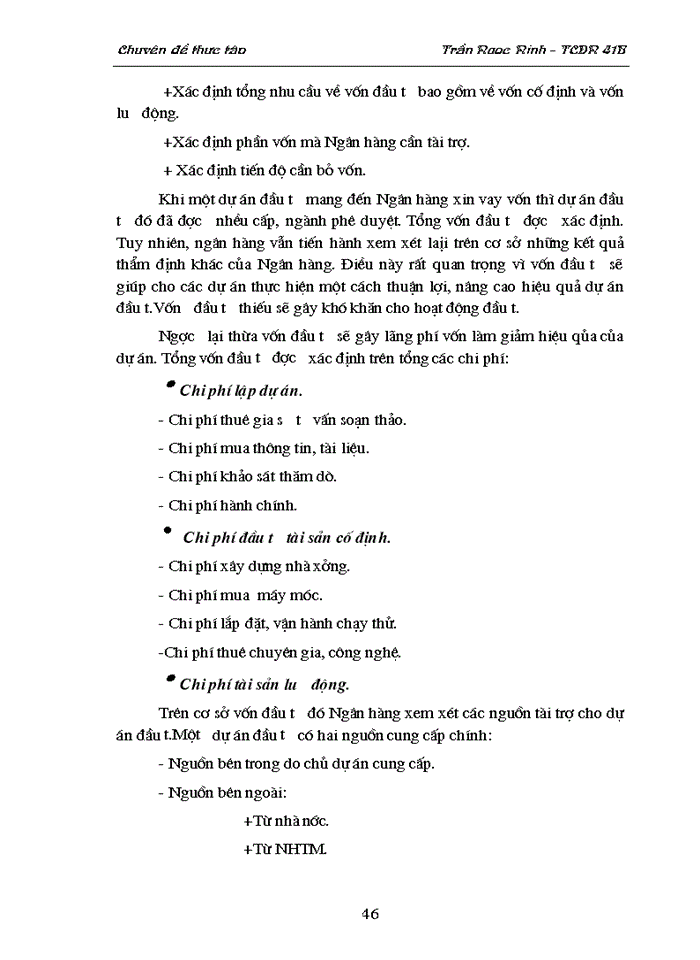 image for page Thẩm định dự án đầu tư của NHTM