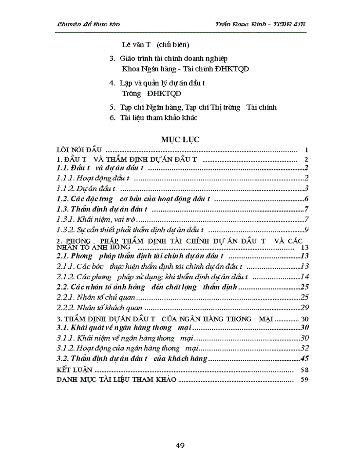 image for page Thẩm định dự án đầu tư của NHTM