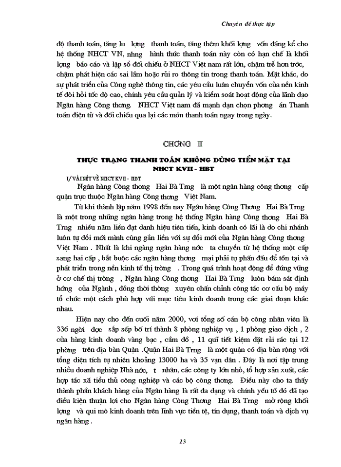 image for page Một số vấn đề nhằm hoàn thiện và phát triển tác thanh toán không dùng tiền mặt tại chi nhánh ngân hàng Công thương KVII- HBT - Hà Nội.