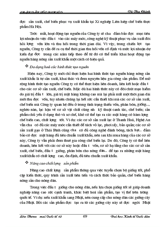 image for page Tạo nguồn và mua hàng nông sản xuất khẩu tại Công ty Sản xuất-Dịch vụ &Xuất nhập khẩu Nam Hà Nội (HAPRO) – Thực trạng và giải pháp