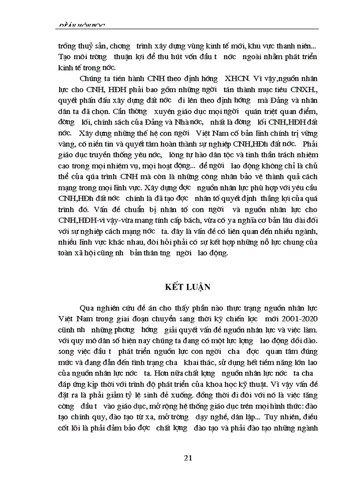 image for page Kế hoạch hoá phát triển nguồn nhân lực ở Việt Nam và giải pháp thực hiện.