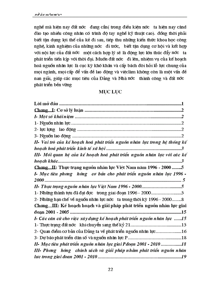 image for page Kế hoạch hoá phát triển nguồn nhân lực ở Việt Nam và giải pháp thực hiện.