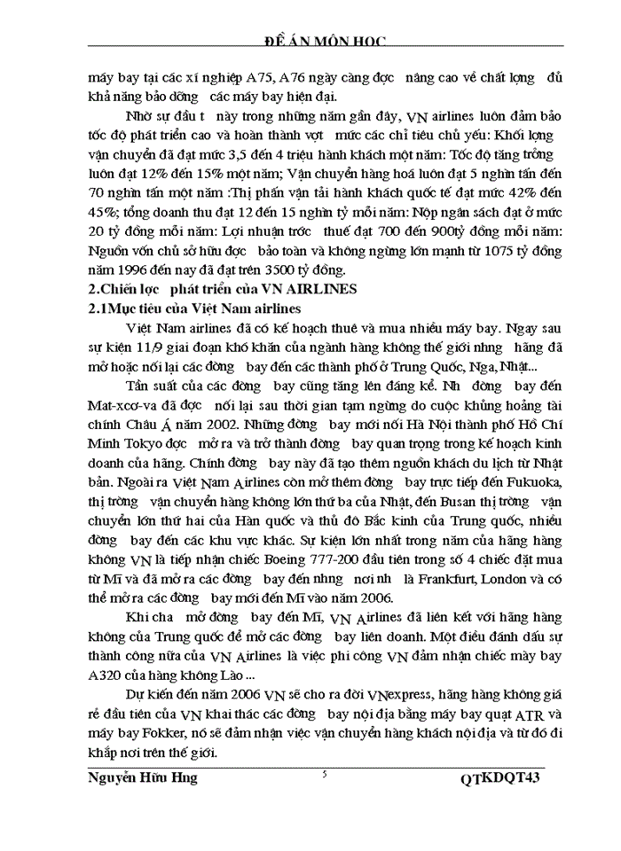 image for page Chiến lược kinh doanh của việt nam airlines