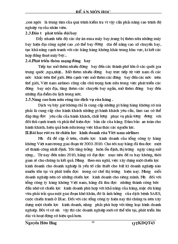 image for page Chiến lược kinh doanh của việt nam airlines