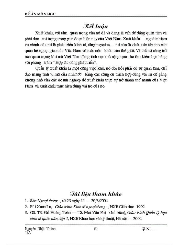 image for page Quản lý Nhà nước đối với hoạt động xuất khẩu trong điều kiện hội nhập