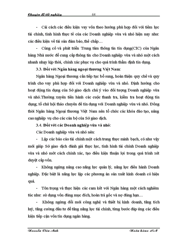 image for page Nâng cao chất lượng tín dụng đối với các Doanh nghiệp vừa và nhỏ tại Sở giao dịch Ngân hàng Ngoại thương Việt Nam