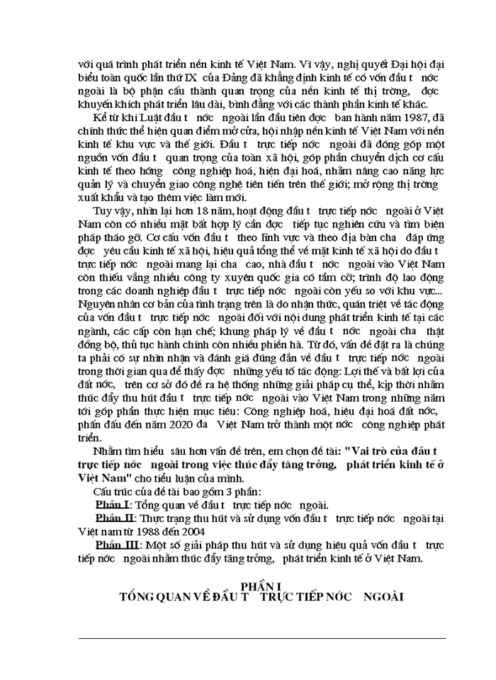 Vai trò của đầu tư trực tiếp nước ngoài trong việc thúc đẩy tăng trưởng, phát triển kinh tế ở Việt Nam