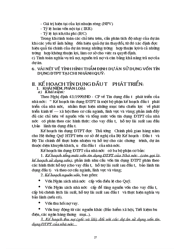 image for page Tình hình lập và thực hiện kế hoạch tín dụng đtpt tại chi nhánh quỹ htpt vĩnh phúc