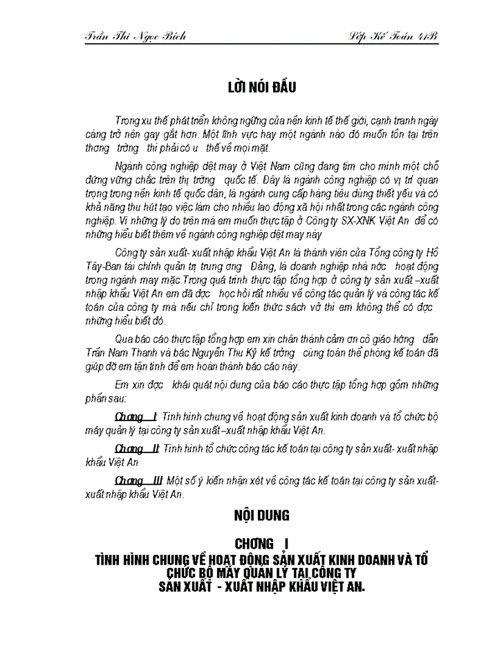 image for page Một số ý kiến nhận xét về công tác kế toán tại công ty sản xuất- xuất nhập khẩu Việt An.