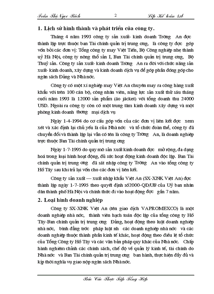 image for page Một số ý kiến nhận xét về công tác kế toán tại công ty sản xuất- xuất nhập khẩu Việt An.