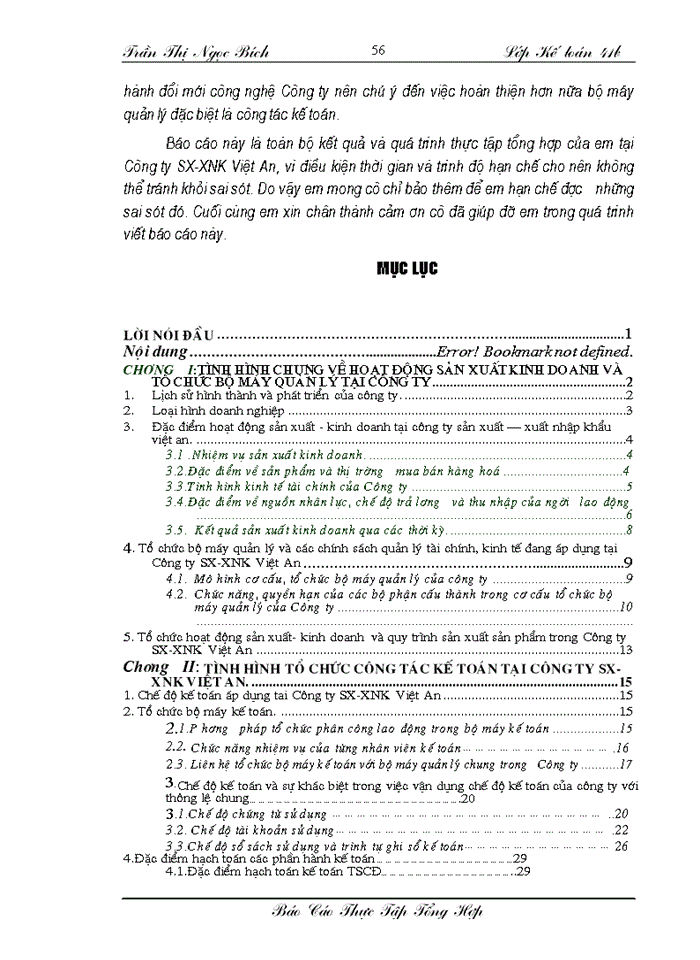 image for page Một số ý kiến nhận xét về công tác kế toán tại công ty sản xuất- xuất nhập khẩu Việt An.
