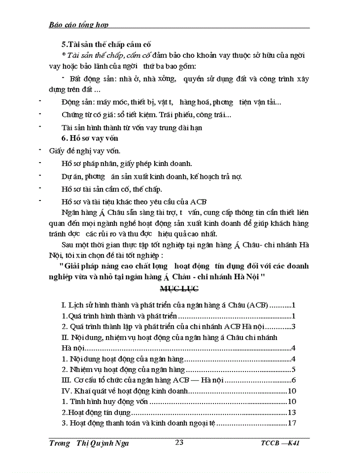 image for page Giải pháp nâng cao chất lượng hoạt động  tín dụng đối với các doanh nghiệp vừa và nhỏ tại ngân hàng Á Châu - chi nhánh Hà Nội