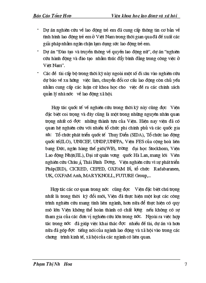 image for page Báo cáo tổng hợp Viện Khoa học lao động và xã hội