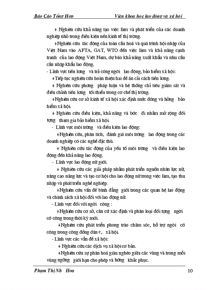 image for page Báo cáo tổng hợp Viện Khoa học lao động và xã hội