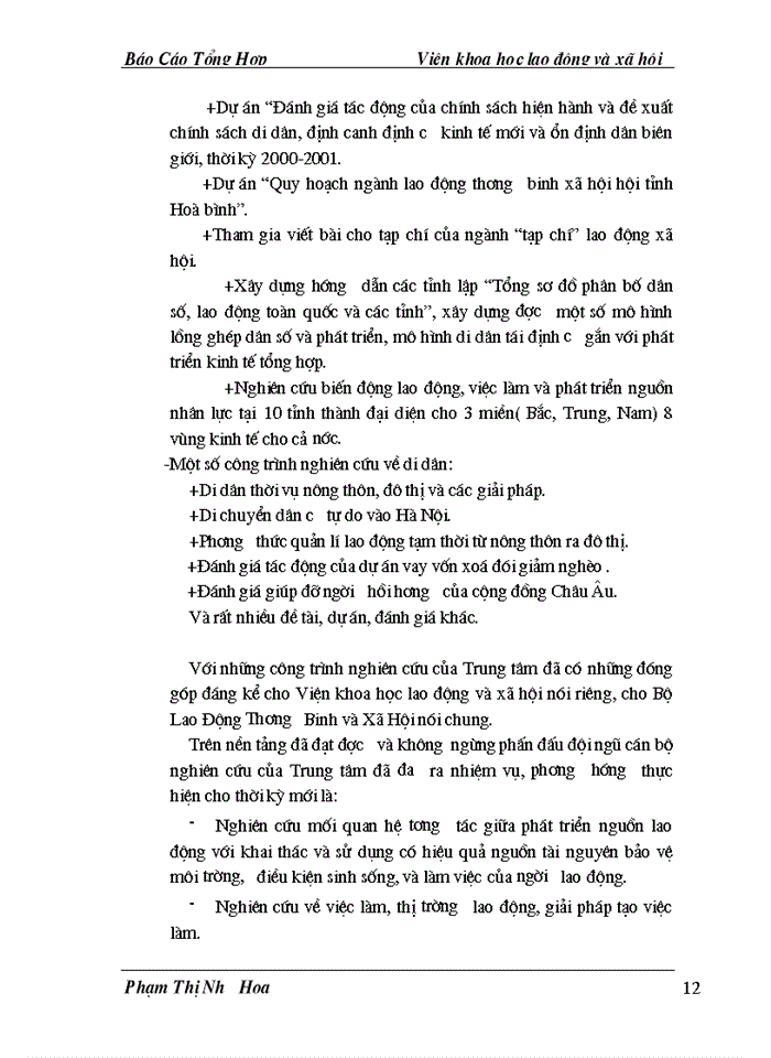 image for page Báo cáo tổng hợp Viện Khoa học lao động và xã hội