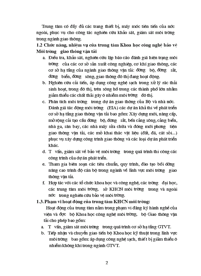 image for page Báo cáo tổng hợp Trung tâm Khoa học công nghệ Môi trường giao thông vận tải(CEPT)