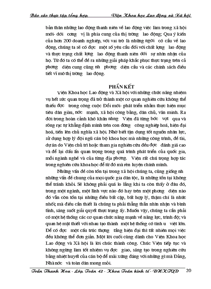 image for page Báo cáo tổng hợp viện khoa học lao động và xã hội