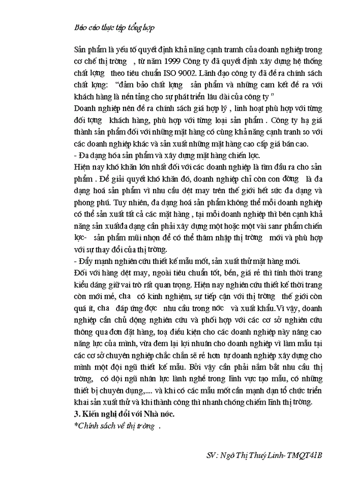 image for page Báo cáo tổng hợp Công ty dệt may Hà Nội ( Hanosimex)