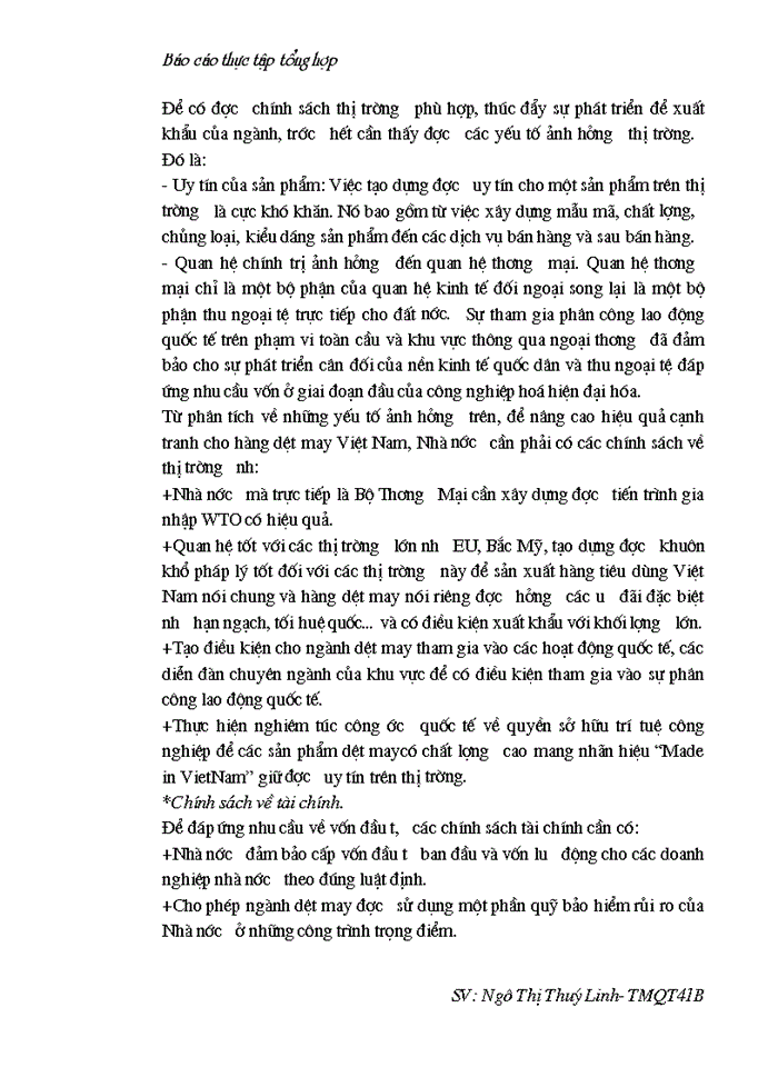 image for page Báo cáo tổng hợp Công ty dệt may Hà Nội ( Hanosimex)