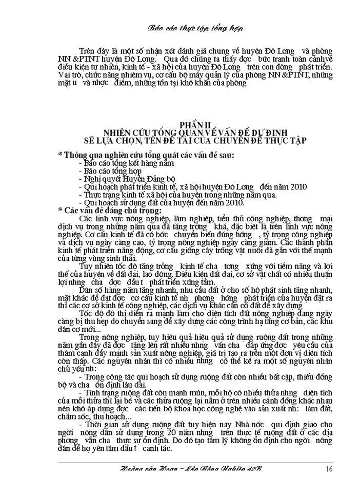 image for page Các giải pháp chủ yếu nhằn nâng cao hiệu quả sử dụng ruộng đất trên địa bàn huyện Đô Lương - Tỉnh Nghệ An