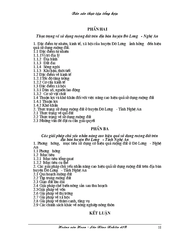 image for page Các giải pháp chủ yếu nhằn nâng cao hiệu quả sử dụng ruộng đất trên địa bàn huyện Đô Lương - Tỉnh Nghệ An